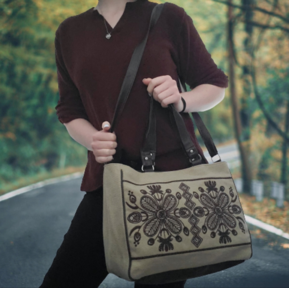 Tribal Embroidered BOHO Tote Satchel